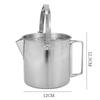 1.2L/40.58oz Camping Kettle With Foldable Handle Outdoor Cookware Durable Portable Teapot  Hiking