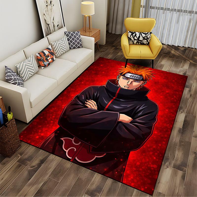 Red-Themed Anime Character Carpet suitable as a non-slip mat for the living room or bedroom sofa