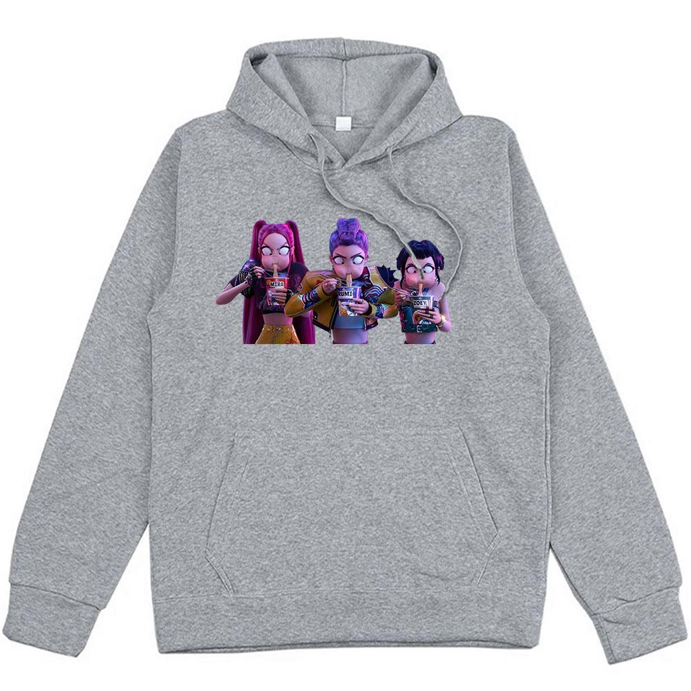 Women Clothing KPop Demon Hunters Movie Hoodies Long Sleeve Fashion Female Sweatshirts Hooded Unisex Streetwear
