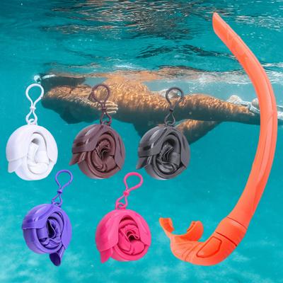 Snorkel Tube Collapsible Ergonomic Mouthpiece Comfortable To Use Quick Release High Stability Oxygen Supply with Compact Storage Case Roll Up