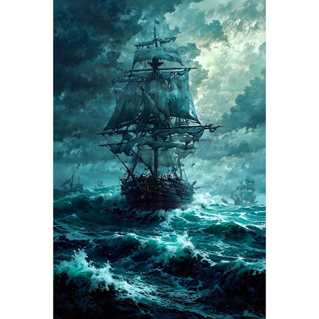 Vintage Nautical Metal Wall Art, Old Sailing Ship Pirate Decor, Home Wall Decor