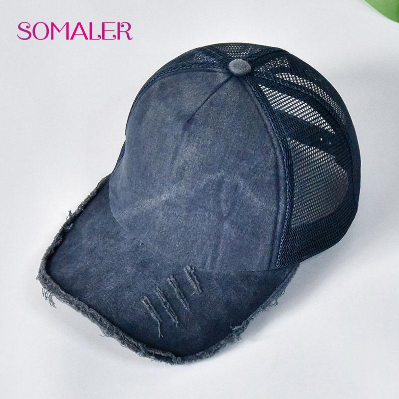 Unisex Sommer Baseballkappen mit Netzrücken Outdoor Einfarbig Retro Baseballkappe für Damen Vintage Sport Schirmmützen für Teenager