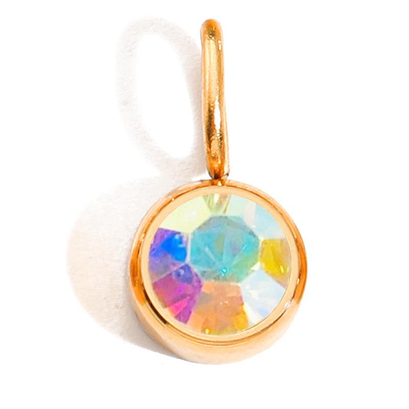 Twelve-Month Birthstone Pendant: 8mm Stainless Steel DIY Charms