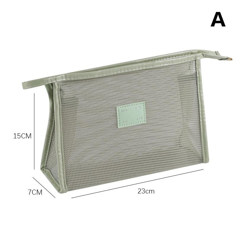 Travel Mesh Makeup Bag Wash Bag Cosmetic Bag Zipper Container For Women Toiletry Bag Makeup Organizer Portable Storage Pouch