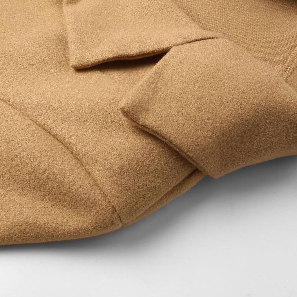 2026 Women's Tailored Wool Blend Coat, Notch Lapel Belted Trench Coat for Autumn, Slim Fit Office & Formal Outerwear