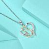 925 Sterling Silver Pendant Accessories Cute Love Cat Animal Diamond Necklace Jewelry