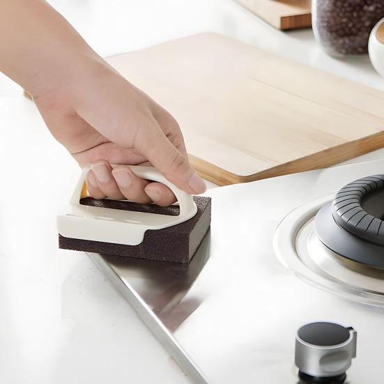 Yousheng Sponge Brush Nanometer Silicon Carbide Scrubber Kitchen Surfaces Powerful Cleaning Action Easy to Handle Cookware Cleaner