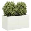 VidaXL Planter White 80x40x40 Cm Cold-rolled Steel, Flower Pot, Plant Stand, Raised Bed, Support of 860669