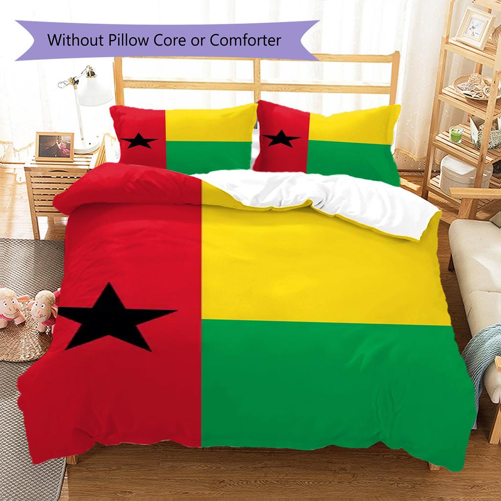 Guinea Bissau Pattern Bedding Set Quilt Cover Pillowcase Home Decor Gift (1 * duvet cover + 2 * pillowcase, without core)
