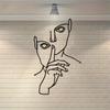 1pc Abstract Face Line Art Wire Wall Decor Metal Minimalist Home Bedroom Gift Halloween Christmas New Year