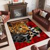 Leopard Theme Crystal Velvet Floor Rug Personalized Custom Name Text Warm Carpet Home Decoration