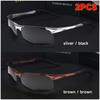 Ultra Light Aluminum Magnesium Sport Sunglasses Men UV400 Gold Rectangle Driving Sun Glasses Outdoor