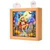 Halloween Night Light Stained Glass Tabletop Lamp with Wooden Acrylic, Decoration