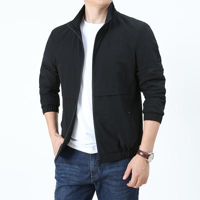Men's Autumn and Winter New Fashion Simple Stand-up Collar Jacket Men's Versatile Casual Jacket Top