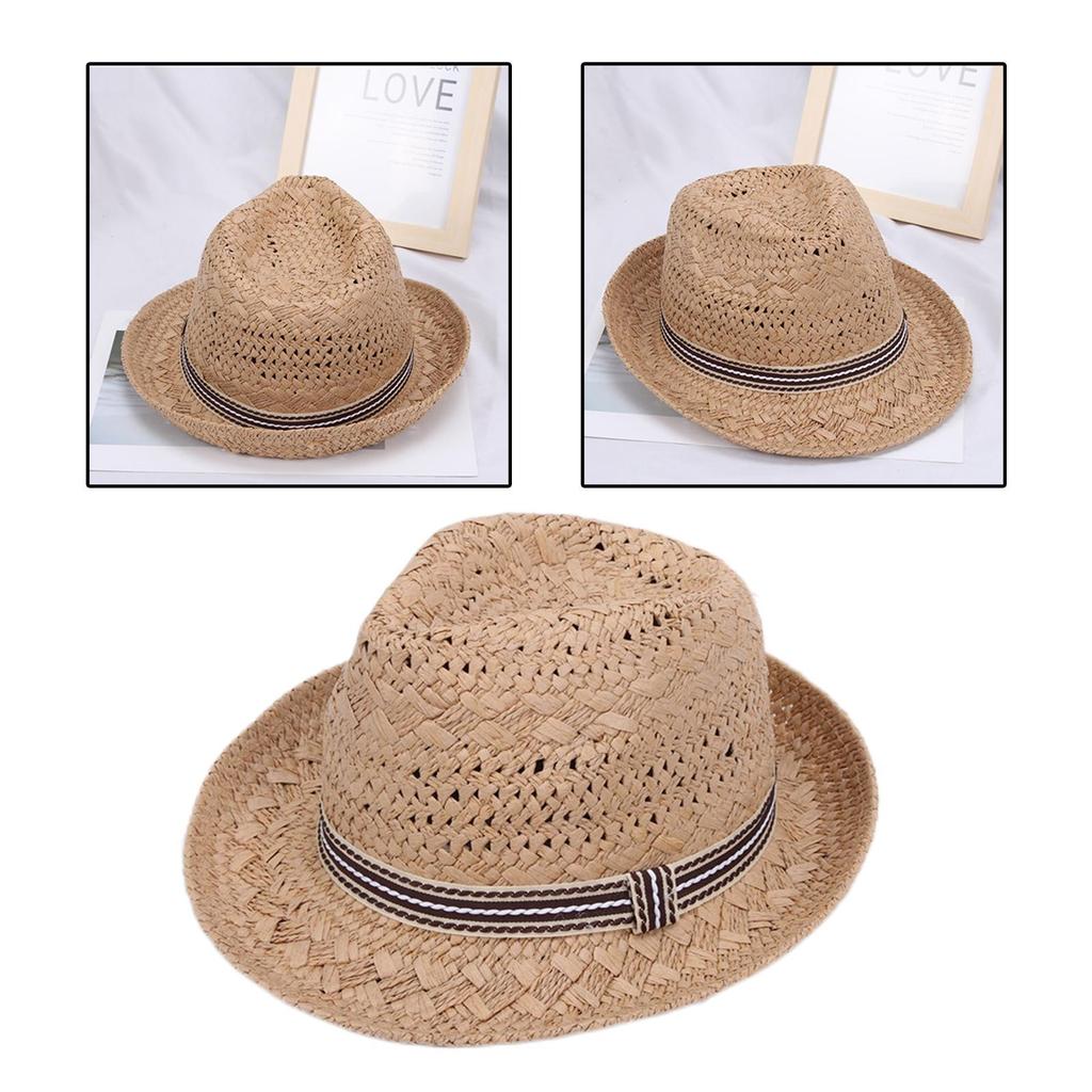 Wide Brim Sun Hat Panama Sunhat Protection Beach Sun Visor Women Ladies Straw Hat for Summer Travel Outdoor Holiday Party