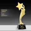 Customized High-end Gold-plating Resin Trophy, Creative Five-Pointed Star Thumb Excellent Staff Award, Gold, Silver, Copper, 1Pc