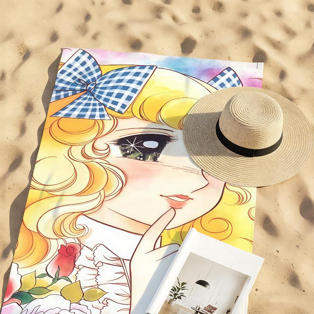 Cartoon C-Candy Candy Kawaii Towel Sports Quick Dry Travel Camping Gear Sandproof Soft Light Large Beach Towel