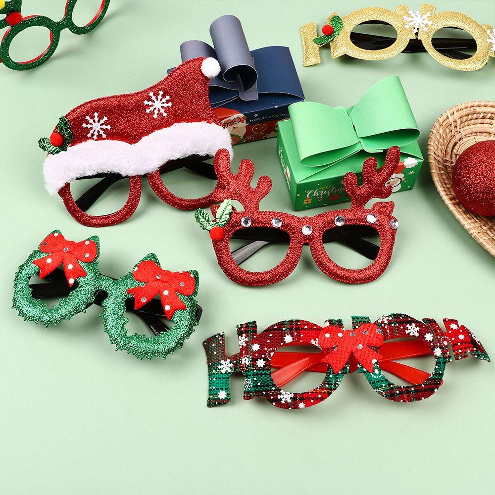 Christmas Decorations New Year Photo Prop Santa Claus Glasses Elk Christmas Glasses Frame Xmas Tree