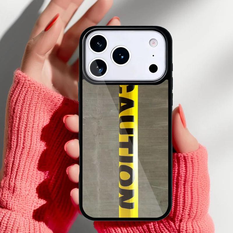Caution Yellow Phone Case for iPhone 17 16 15 14 13 Pro Max Back Cover for 12 11 Pro Coque
