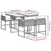 5 Piece Outdoor Dining Set with Cushions Brown Poly Rattan