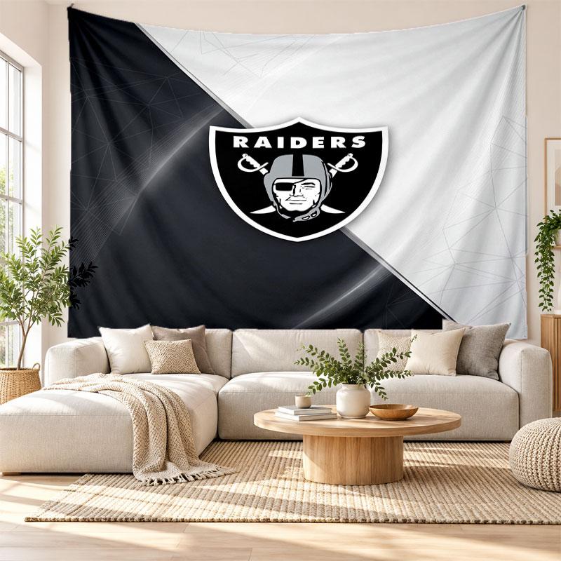 Las Vegas Raiders Wandteppich, Wandbehang aus weichem Stoff, Dekorative Kulisse für Schlafzimmer Heimwandkunst