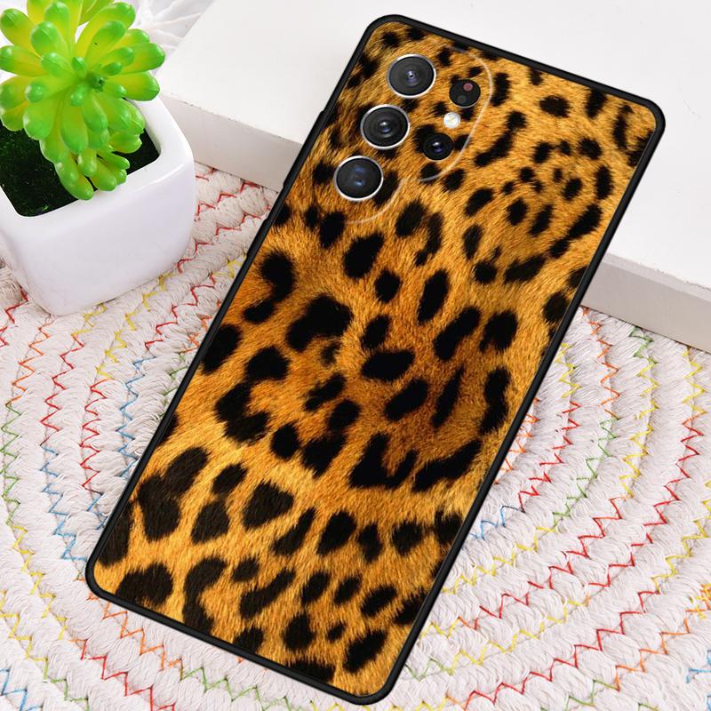 Leopard Print Effect Texture Silicone Phone Case For Samsung Galaxy note 10 pro S26 S25 S24 S23 S22 S21 Plus S25Ultra Capa Cover