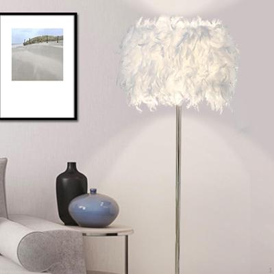 Modern Feather Lampshade Home Lighting Fixture Reading Light Lamp Fitting Desk Cover Pendant