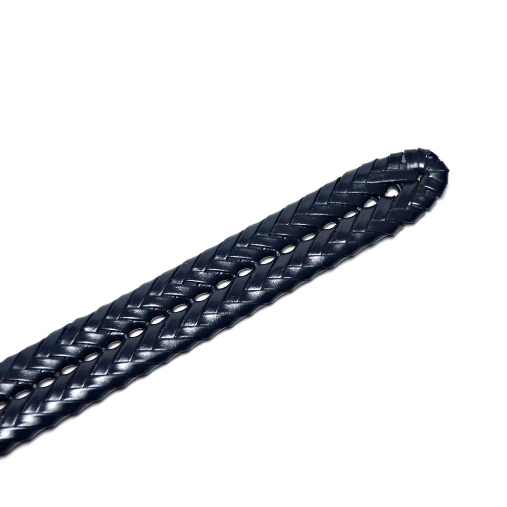 [KIETH] Men's Belt, Mesh Leather, Genuine Leather, Navy, Adjustable Size, Guaranteed Quality KE21194-29