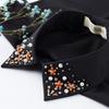 Perfect Match Fashion Beaded Fake Collar Women Detachable Collars Black False Collars Woman Removable Chiffon Half Shirt Tie Nep Kraagie