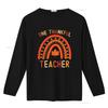 One Thankful Teacher Thanksgiving Rainbow Fall School T Shirt vintage Washed Slightly graphic Versatile fashion