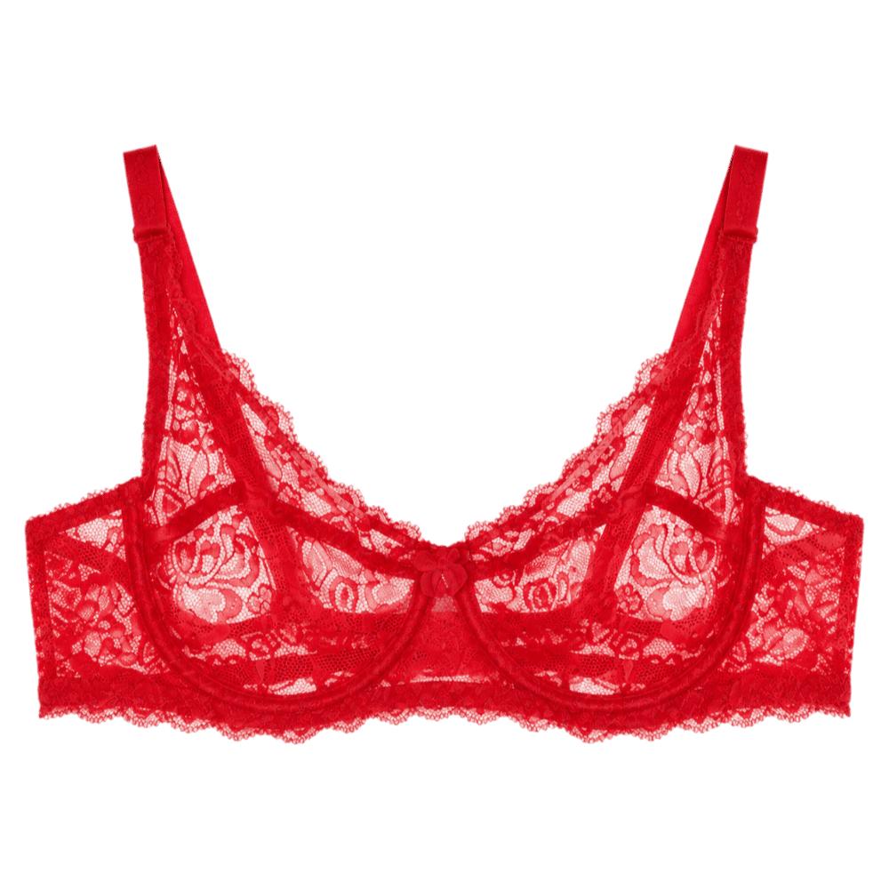 Mesh Transparent Push Up Bra Hollow Out Lace Underwear Lingerie Lace Bra Daily Wear