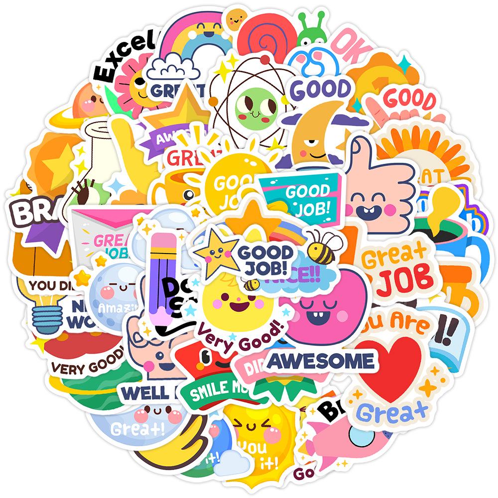 50 Reward Series Waterproof Graffiti Stickers for Water Bottles & Suitcases