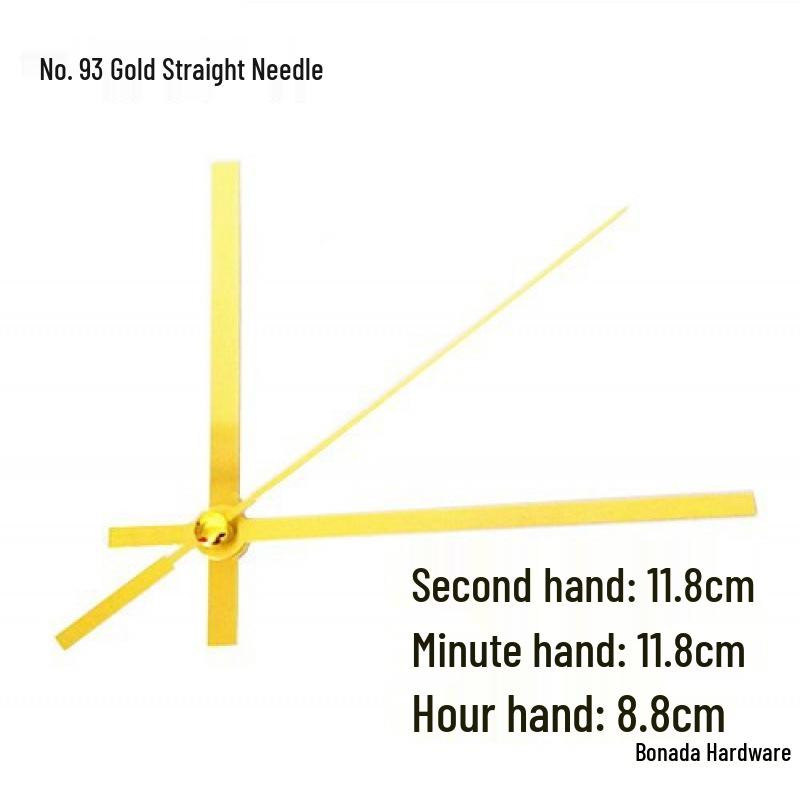 Gold Pointer DIY Quartz Clock Hands for Wall Clocks - Cross Stitch & Metal Design