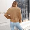 Women Loose Fit Lantern Sleeve Knit Sweater For Autumn Winter