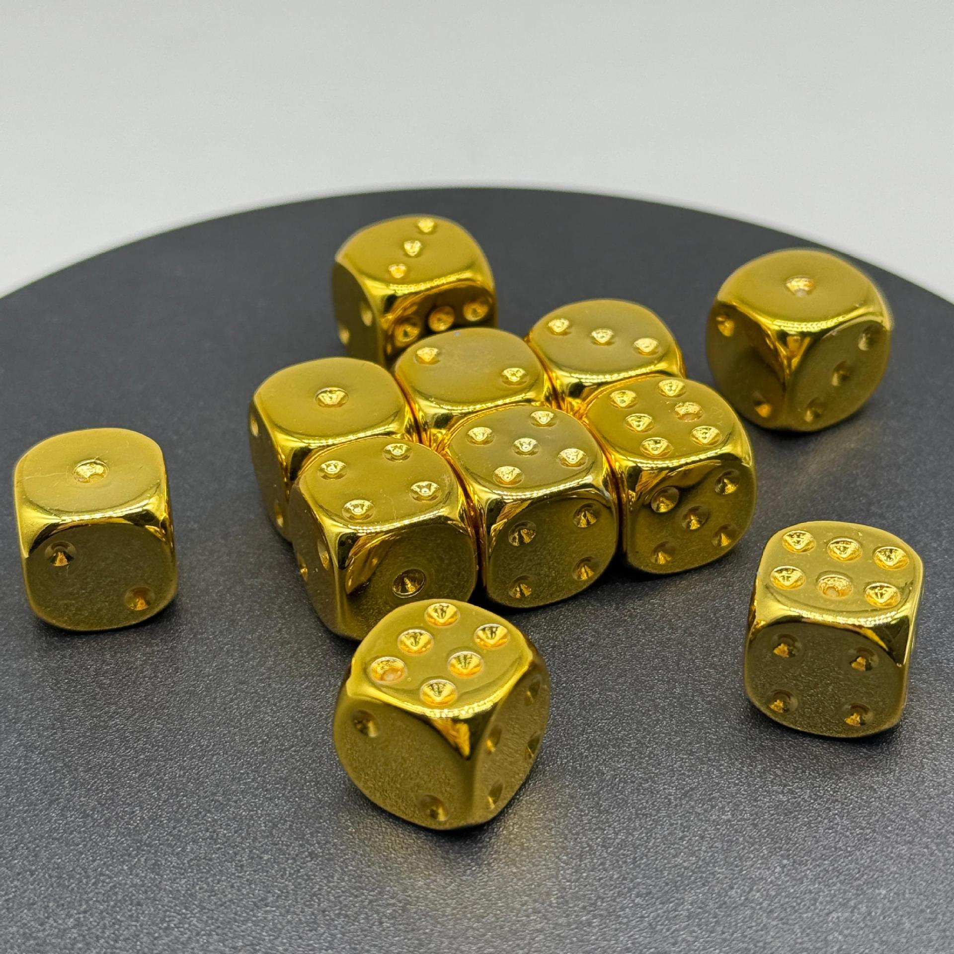 1.4cm Creative Metal Electroplated Acrylic Dice: Colorful Ornaments & Toys