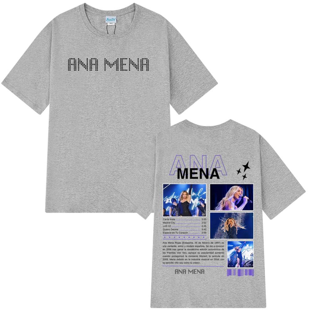 Zpěvačka ANA MENA Turné 2025 Tričko Pánské Dámské Módní Tričko Bavlna Krátký rukáv Volné Ležérní Estetické Harajuku Trička Topy