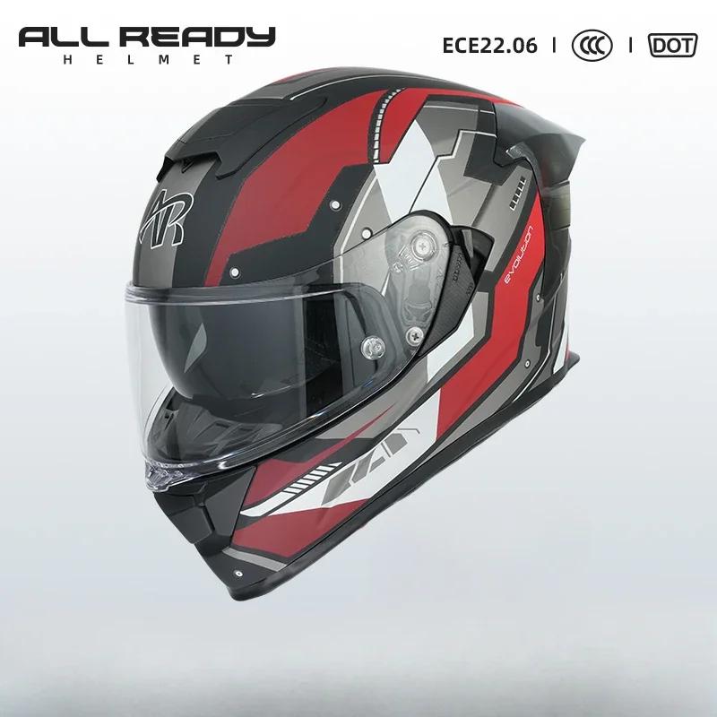 AR Motorcycle Helmet Men Double Lens Full Face Capacete DOT ECE Certification Professional Track Racing Casco For Duakdi For BMW
