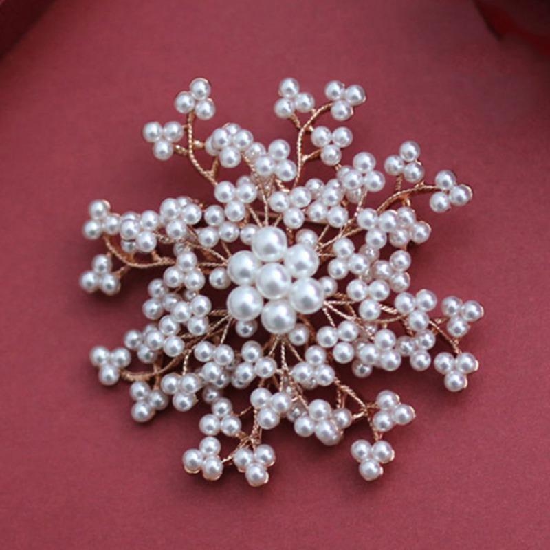 

Брошь-снежинка для женщин, Универсальное чувство дизайна, Брошь, Элегантная жемчужная брошь, Модный аксессуар для костюма, Жемчужная брошь розового золота