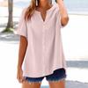 Women's Fashion Loose Casual Summer V-neck Short Sleeve T-shirt
