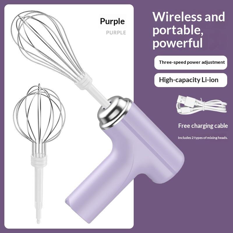 Rechargeable Handheld Electric Egg Beater Wireless Hand Mixer For Baking Cake Cream Whisk Kitchen Cooking Tool