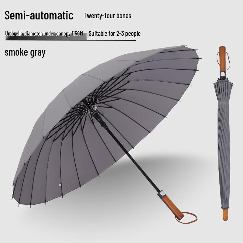 24-Rib Windproof Semi-Automatic Golf Umbrella