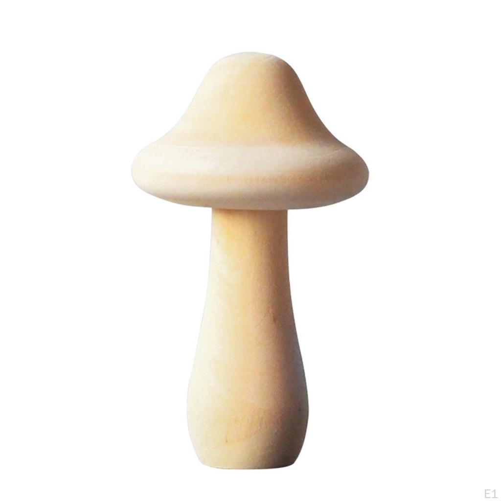6PCS Unfinished Wooden Mushroom Plain Peg Dolls Toys Adults Kids painting Garden Landscape Decor