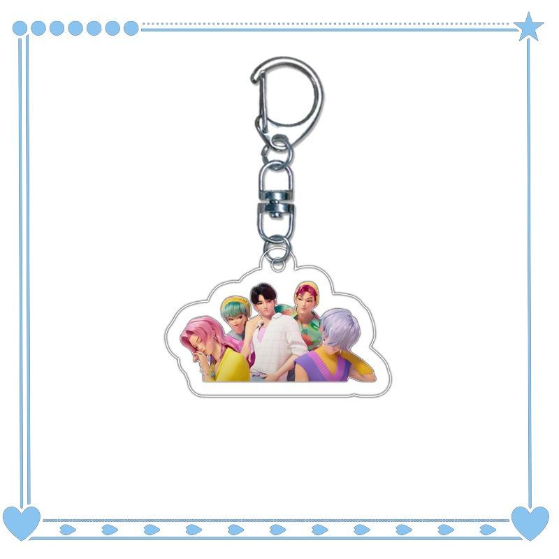 New Demon Hunters Kpop Rumi Zoey Jinu Mira Key Ring Acrylic Keyrings Huntrix Saja Boys Mystery Keychains Accessories Fans Gifts