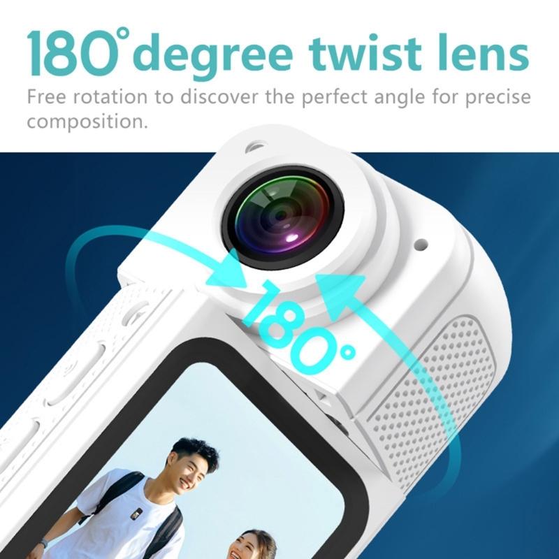 1.47in Screen Mini thumb Camera 2.7K Video Featuring 180 degree Rotating Lens To Capture Unique Perspective Easily