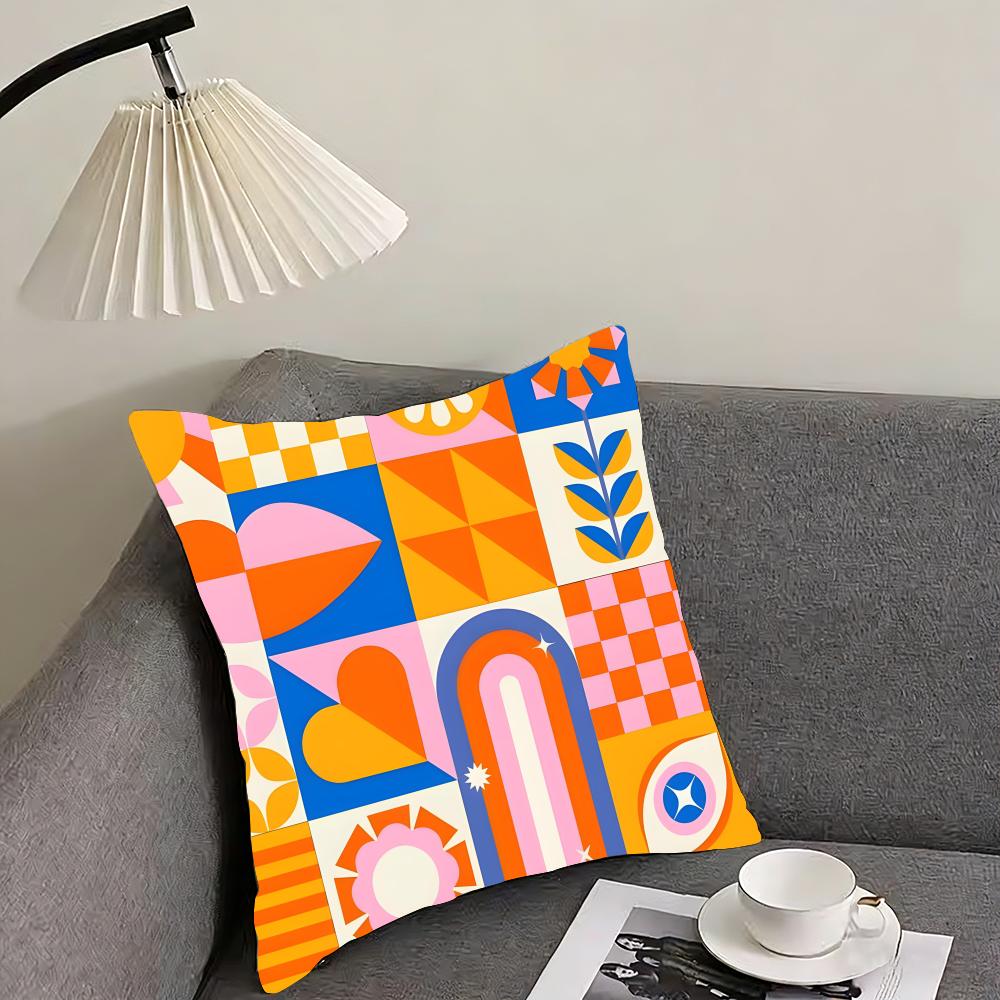 Geometric Patterns Luxury Cushion Cover Pillowcase Ultra Soft Skin Friendly Fabric Cloud Like Comfort Concealed Zipper