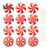 Weather Resistant Christmas Lawn Art 12Pcs Candy Yard Stakes, Hollow Board Garden Decor with Metal Spikes, Easy Install Signs Red White Green Outdoor