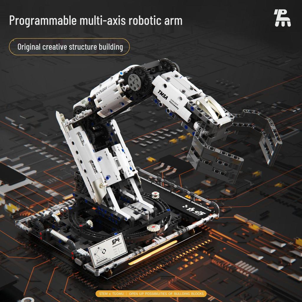 Takmu T2007 Programmable Robot: Remote Control Mechanical Arm Building Block Toy