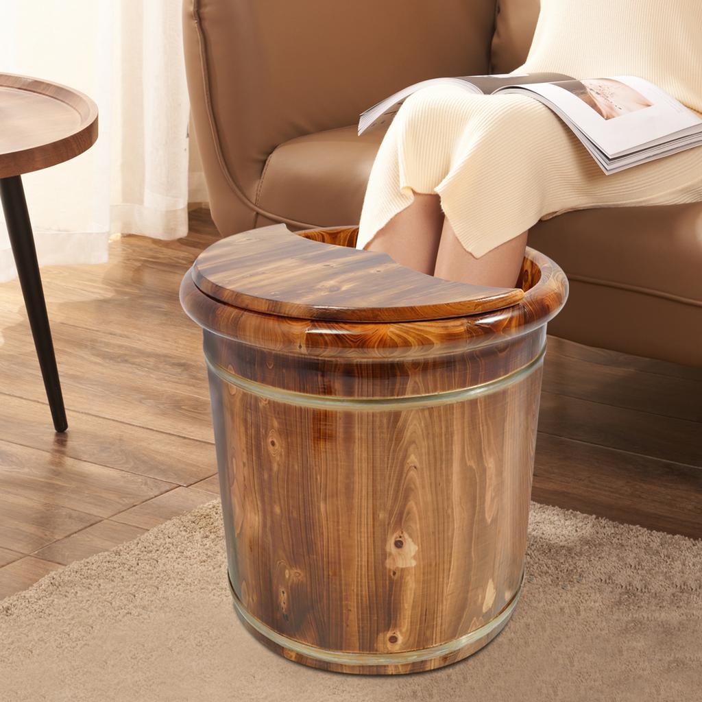 Wood/Brown Footbath Bucket,Wooden Footbath Bucket 40*40cm for Home,Health Clubs