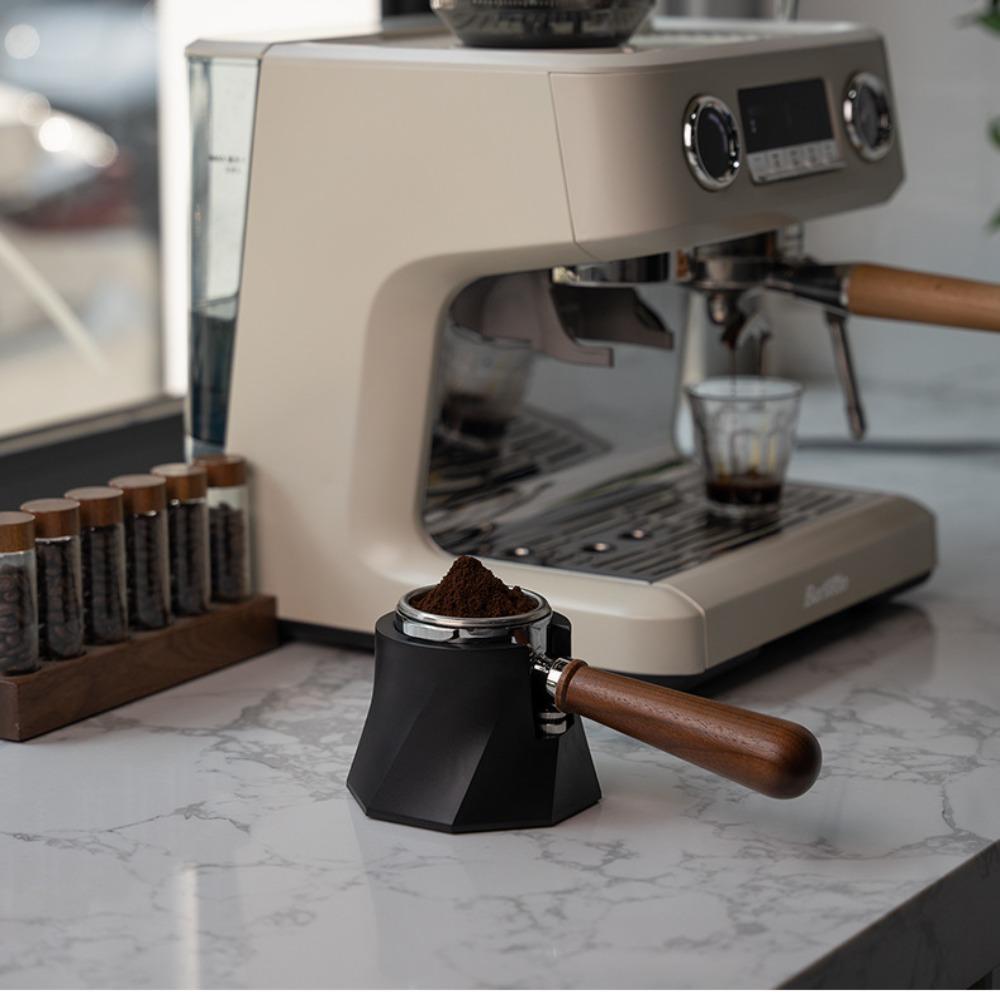 Spiral Pattern Coffee Tamper Base Black Coffee Portafilter Station Coffee Tamper Holder  Cafe