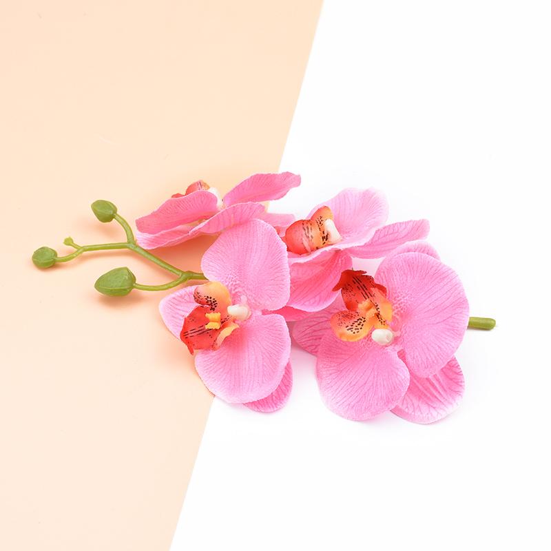 4Pcs/Bundle Home Decoration Accessories Decorative Flowers Wreaths Silk Butterfly Orchid Vases Home Diy Decor Artificial Flowers